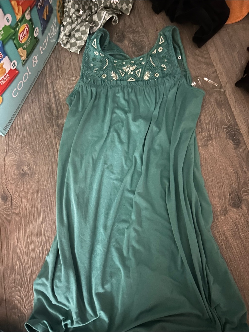 Embroidered Sleeveless Women's Blouse - Teal
